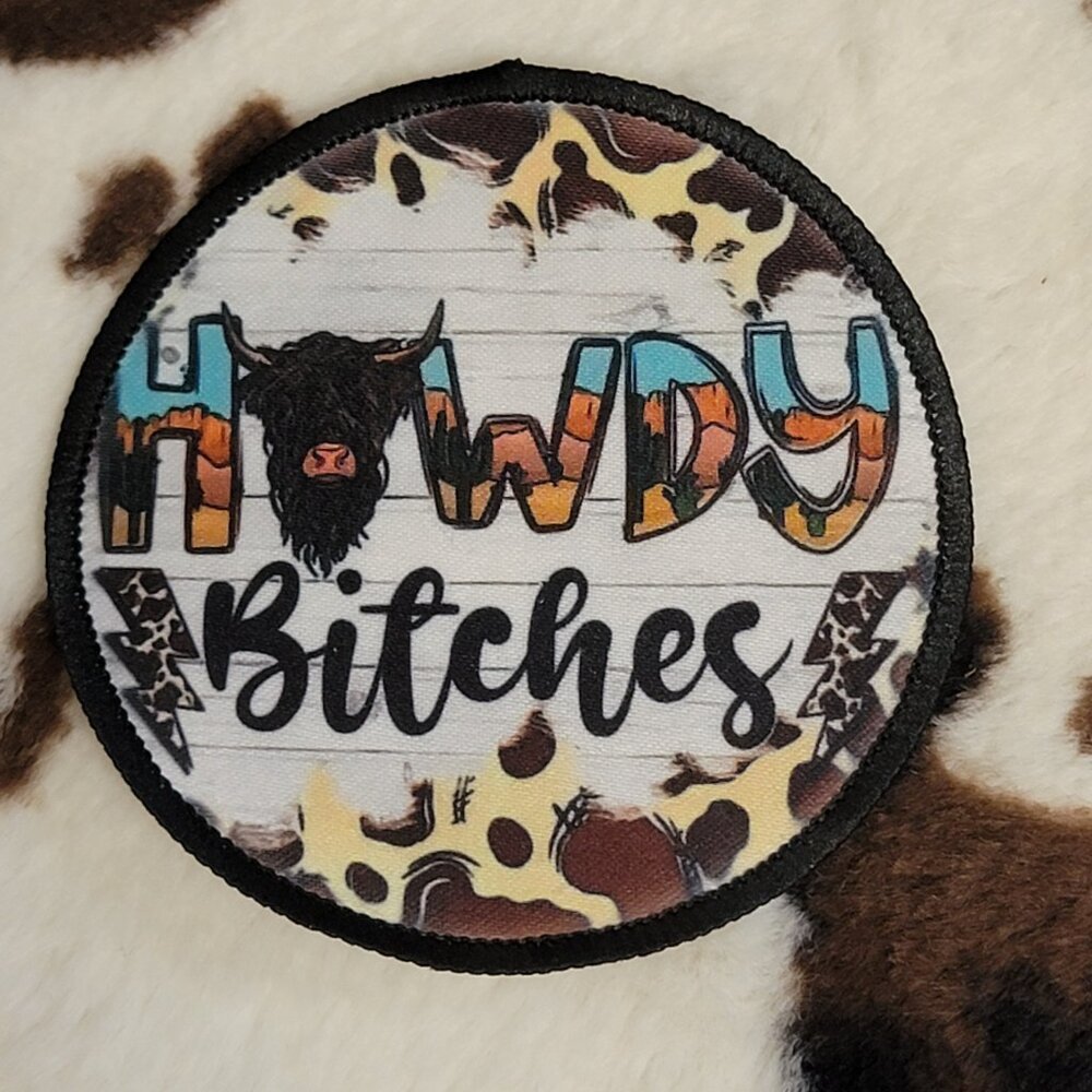 Howdy Cow Animal Print Hat Patch 5 Pack